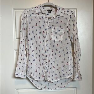 Eddie Bauer Long White Sleeve Top